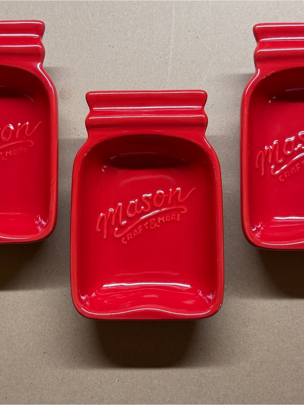 Mason Red Ceramic Jar Shaped Dish